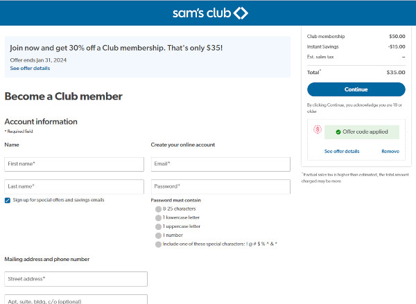 Join Sam's Club for just $20 right now